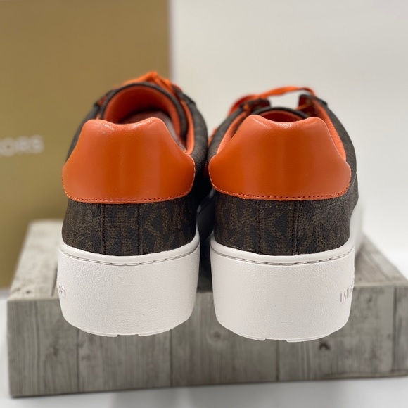 Michael Kors Poppy Lace Up Sneakers Tangerin - Picture 5 of 13